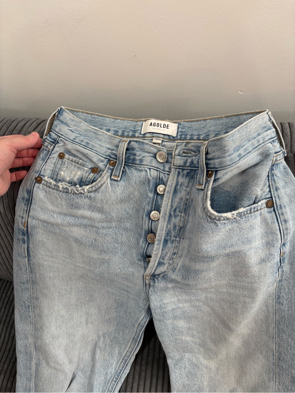 Agolde Boyfriend Jeans in Light Blue Vintage Wash
